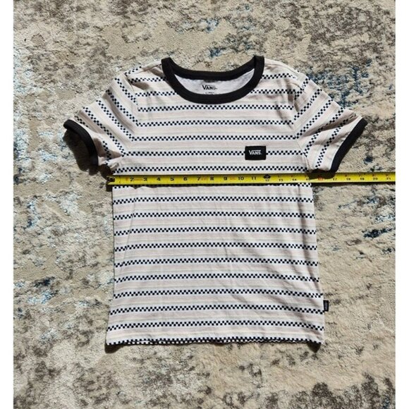 Vans Women's Size XS Checkerboard‎ Stripe Short Sleeve TShirt - Picture 3 of 3